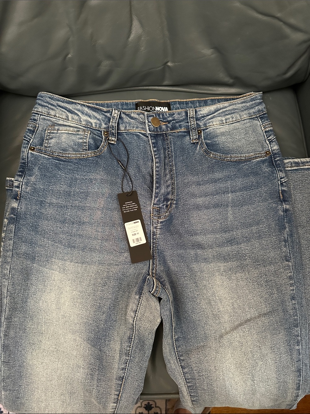 Fashion Nova Women’s Light Blue Washed Flare Jeans
